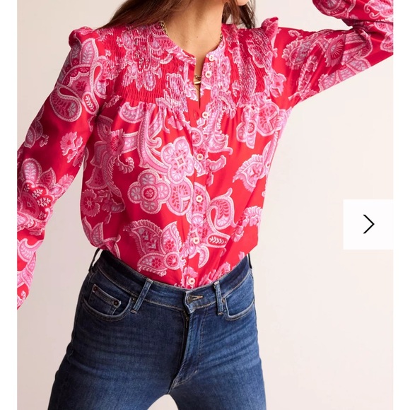 NWT Boden Helena Paisley Print Cotton Blouse Size 10 - Picture 2 of 7